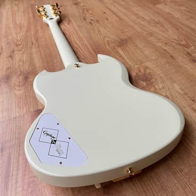 Epiphone "Inspired by Gibson Custom" '63 Les Paul SG Custom with Maestro Vibrola Classic White image 14