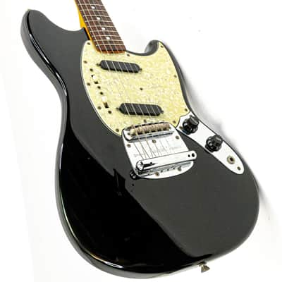 1989 Fender Mustang MG-69 Reissue MIJ Black w/ Gigbag, Trem Arm & Model Card image 7