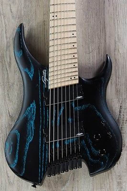 Legator GHFB8 Ghost Fanned Fret 8-String Electric Guitar Maple Board Blue Ash image 1