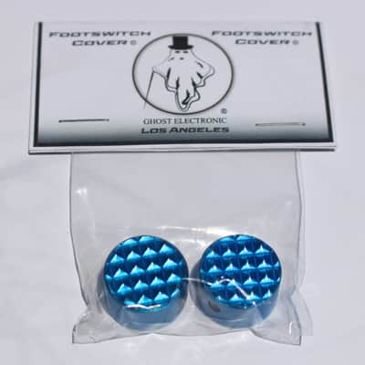 Ghost Electronic Footswitch Covers 2 Electric Blue Pedal Topper Aluminum Guitar Knob 2022 image 1