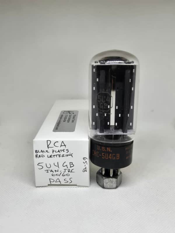 RCA JAN 5U4GB Black Plate Rectifier Balanced Single NOS 5U4 image 1