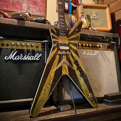 Dean Dimebag Darrell Pantera ML Limited Edition Black Gold Rising Sun Relic Custom Paint #3 image 3
