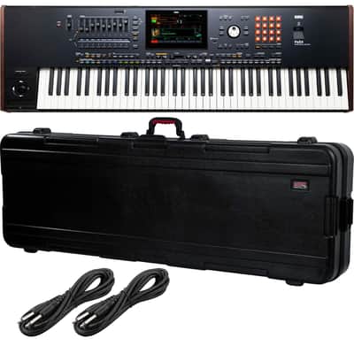 Korg Pa5X-76 76-Key Workstation, Gator GTSA-KEY88, (2) 1/4 Cables Bundle