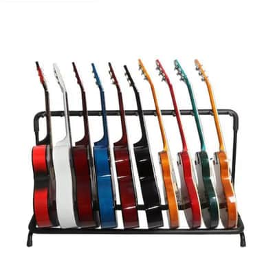 9-Slot Folding Multi-Guitar Holder Rack Stand - Ideal for Electric, Acoustic, and Bass Guitars image 3