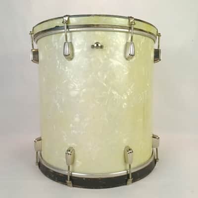 *Slingerland 16x16" 1944 WW2 Virgin Floor Tom Drum Radio King White Marine Pearl image 1
