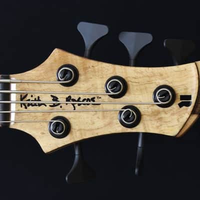 Roscoe 5 String Century Custom bass with amazing quilt/spalt top image 4