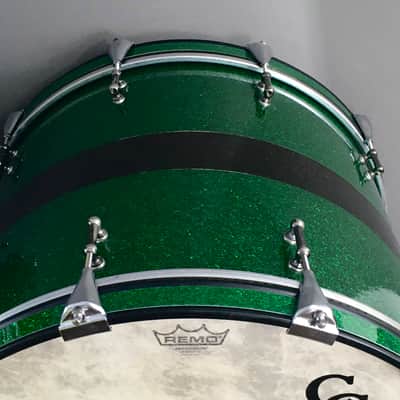 C&C Custom Drums Green Glass Glitter USA Order Made Drum Set Rock Kit CC Cardwell & Cardwell CC Maple Shells 12/14/22 image 19