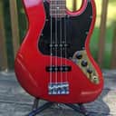 2005 USA Fender American Standard Jazz Bass - Metallic Chrome Red, S-1 Switching, w Fender Deluxe Case