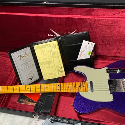 NEW! Fender Custom Shop Flamethrower Telecaster Custom - NOS - Modern Specs - Texas Special Pick-Ups - AAAA Flamed Neck - Purple Sparkle - Authorized Dealer - 7.8lbs - G07233 image 14