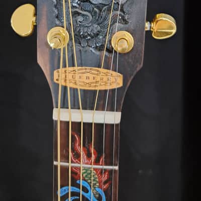 Blueberry NEW IN STOCK Handmade Acoustic Guitar Double Cutaway Dragon with Mango Wood image 6