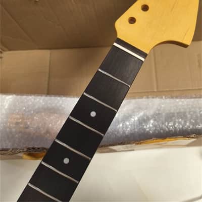 24 inch short scale Yellow maple electric guitar neck part 22fret Rosewood inlay image 1