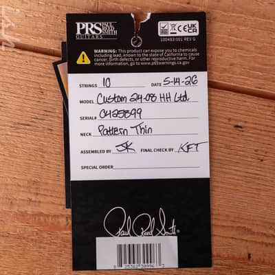 PRS Wood Library Custom 24-08 10-Top DMO Natural Smokeburst image 13