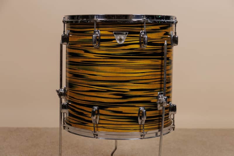 1970s Ludwig Standard 16x16 Lemon Strata Floor Tom image 1