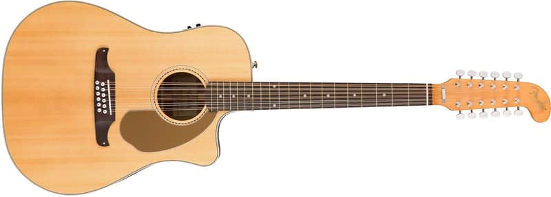 Fender Villager SCE 12-String Solid Spruce/Mahogany Cutaway Dreadnought w/ Electronics Natural image 2