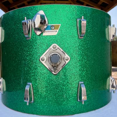 Ludwig Superclassic 14x22" Bass Drum 1970s - Green Sparkle image 7