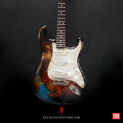 Fender Stratocaster Sunburst Paisley/Pelham Blue Heavy Relic by East Gloves Customs image 11