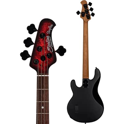 Music Man Sterling 4-string StingRay Ray34PB Bass - Dark Scarlet Burst image 5