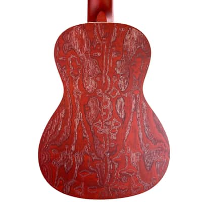 Amahi C-22 Quilted Ash Concert Ukulele Red w/Gigbag image 4