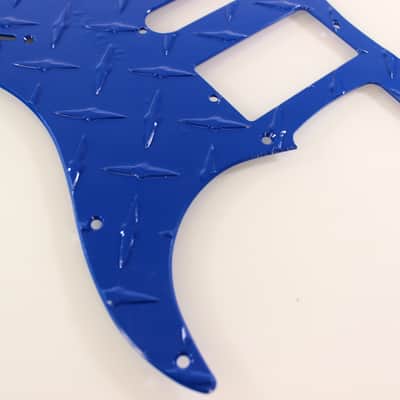 Blue Aluminum Diamond Plate HSH Strat Pickguard Fits Fender Stratocaster image 3