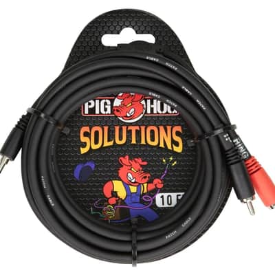 Pig Hog Solutions 10ft Stereo Breakout Cable, 3.5mm TRS to Dual RCA - PB-S3R10 image 2