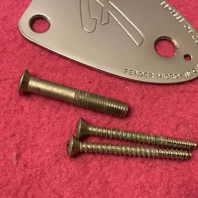 vintage 1976 Fender neckplate for Stratocaster Jazz bass telecaster deluxe custom thinline neck plate 1978 1979 1980 1981 precision bass strat image 3