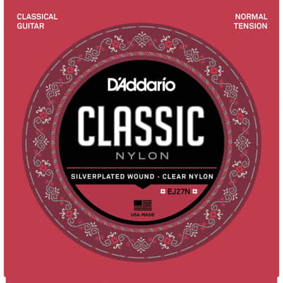 D'Addario Classical Strings EJ27N-3/4 3/4 Size, Silverplated, Normal - Classic Guitar Strings image 1