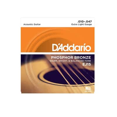 D'Addario EJ15 Phosphor Bronze Acoustic Guitar Strings, Extra Light, 10-47 image 1