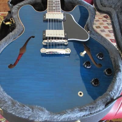 2004 Gibson ES-335 Dot Neck Beale Street Blue Figured/Flametop Excellent Plus Condition image 5