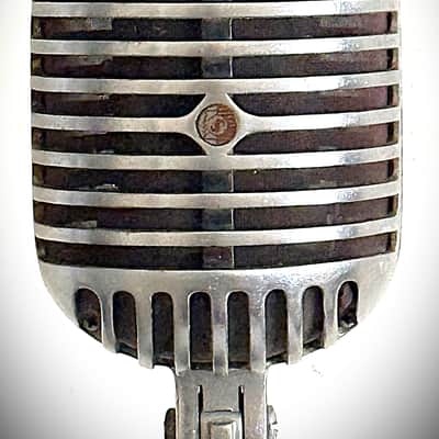 Vintage 1940s Shure Bros 55C Dynamic Microphone, works great, incl stand & cable image 3