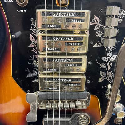 Vintage 1960's Teisco Del Rey ET-440 Spectrum 4 Sunburst Electric Guitar Made in Japan image 8