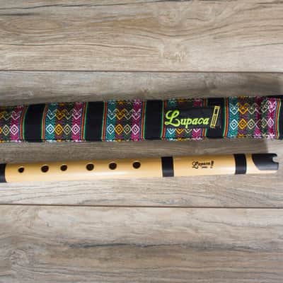 Professional Lupaca bamboo Quena with ebony wood mouthpiece in F image 1