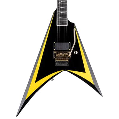ESP LTD Alexi Laiho Signature 20th Anniversary Arrowhead Guitar w/ EMG Pickup & Hardshell Case - Black with Yellow Bevels image 1
