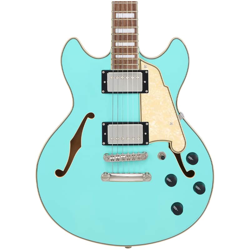 D'Angelico Premier Mini DC Electric Guitar, Surf Green image 1