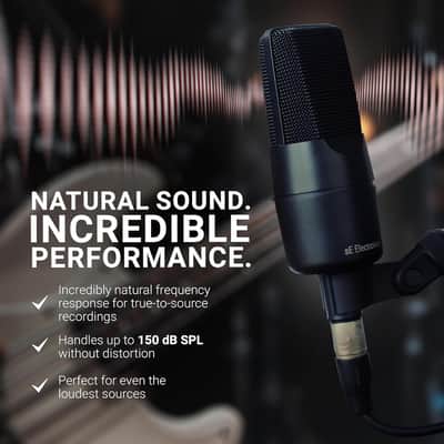 SE ELECTRONICS X1 A 2C Large Diaphragm Condenser Microphone with 100 Hz Filter & -20 dB Pad - XLR Condenser Mic for Singing & Instruments - Professional Studio Microphone for Recording (Red) image 4