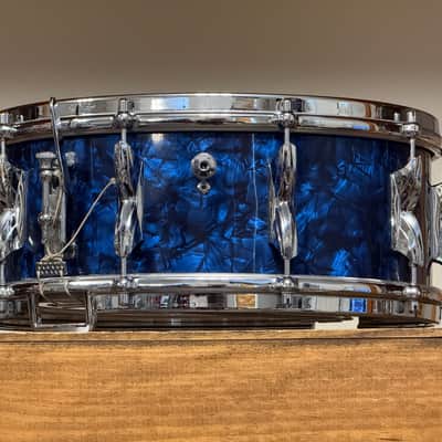 1960's Premier Hi-Fi  5.5x14" Blue Pearl Snare Drum image 6