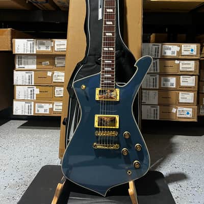 Ibanez Iceman IC420 Electric Guitar - Antique Blue Metallic image 1
