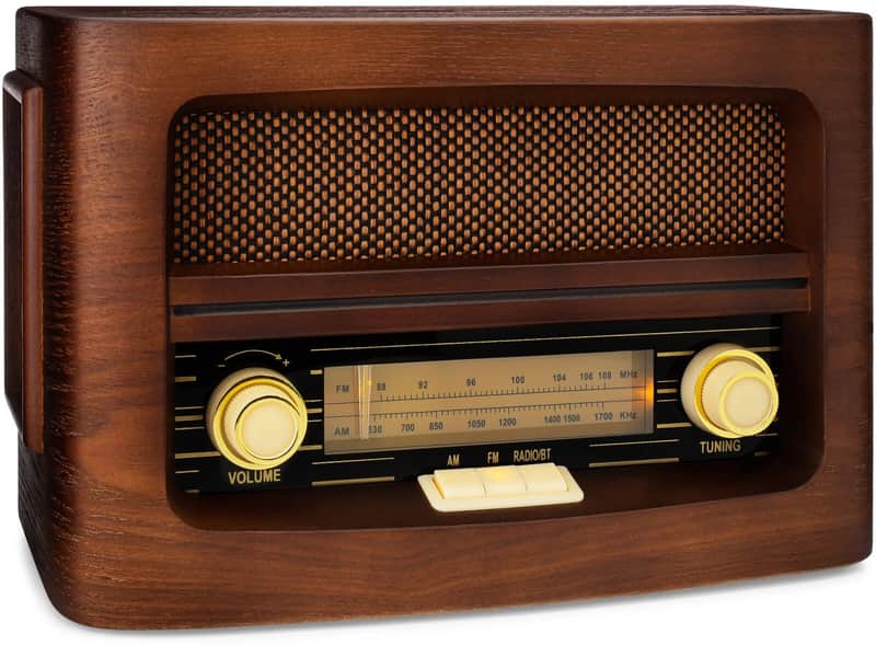 Classic Vintage Retro AM/FM Radio with Bluetooth, AUX & USB – Handmade Wooden Cabinet image 1