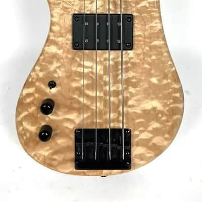 Custom Made Lefty Electric Bass Guitar Curly Maple Top Excellent Condition! image 3