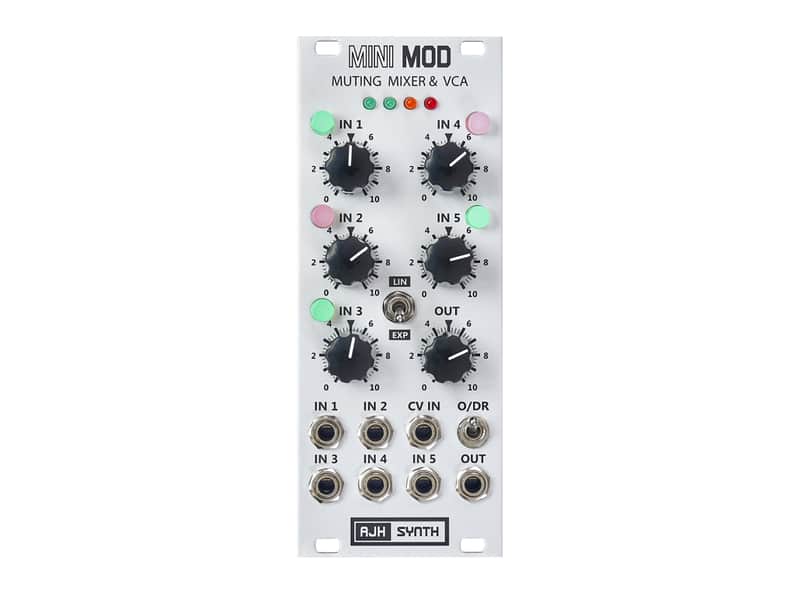 AJH Synth MiniMod Muting Mixer + VCA (Silver) [DEMO] image 1