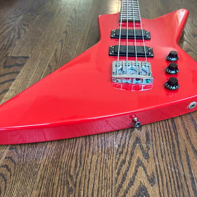 1985 Gibson Explorer Bass - Ferrari Red w/ OHSC image 5