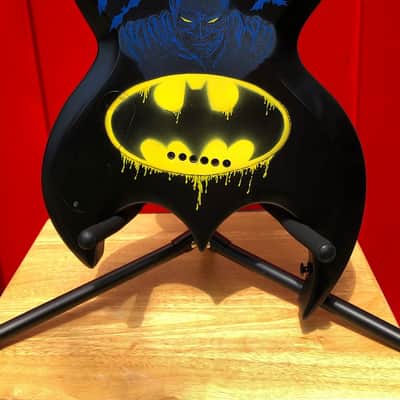 Handpainted Joker Batman Bat shape Brownsville Guitar image 11