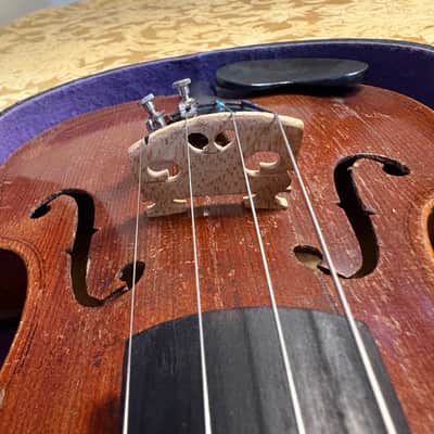 Hopf Antique Flat-Bridge Fiddle 19th Century 4/4 Violin with Case image 2
