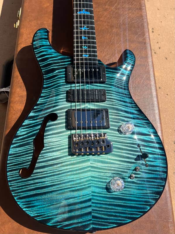 PRS Paul Reed Smith Private Stock #9021 Special Semi-Hollow F-Hole Macassar Ebony - Sub Zero Glow 2021 image 1