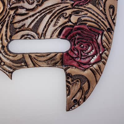 Fender Telecaster Leather Pickguard hand tooled Sheridan style "Outlaw series " 2019 classic image 7