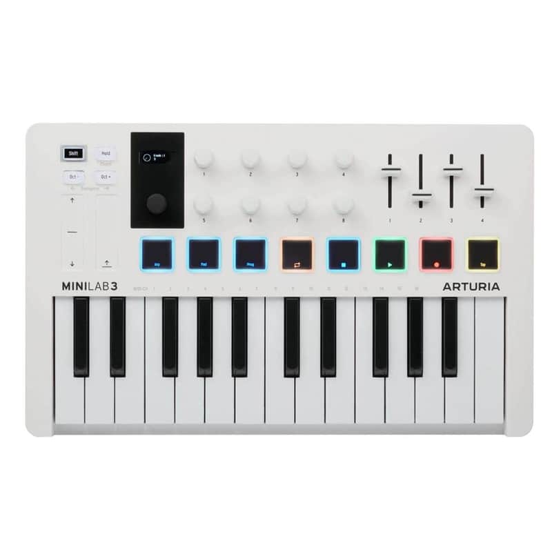 Arturia MINILAB-3-WHITE MIDI Recording Keyboard Controller w Pads - Open Box Mint image 1