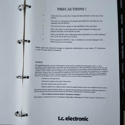 Owner's Manual for t.c electronic M500 Digital Audio Mainframe  1995 image 13