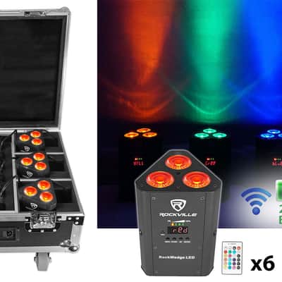 Rockville ROCKWEDGE PACKAGE BLACK 6) Battery Lights+Case+Wireless DMX Controller image 4
