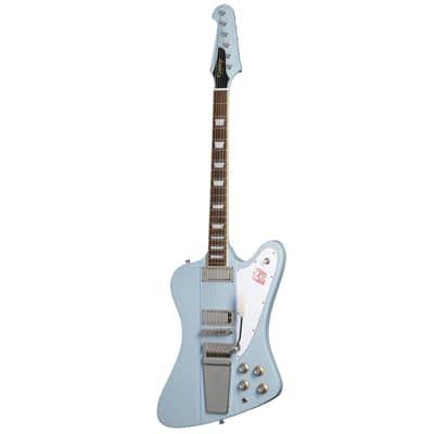 Epiphone  "Inspired by Gibson Custom Shop" 1963 Firebird V Guitar w/ Gibson USA Pickups Maestro Vibrola and Hard Case - Frost Blue image 2
