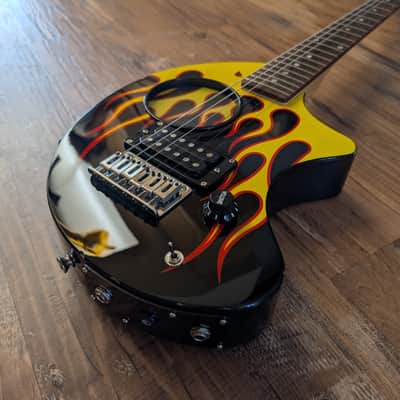 Fernandes Nomad Deluxe DIGI-ZO Hyper ZO-3 Digital Effects Travel Guitar 2005 Flame Graphics image 4