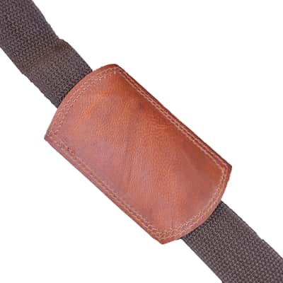 Leather Snare Drum Bag 14 x 5.5" Inch Padded Case with Shoulder Strap and Front Pocket - Brown image 9
